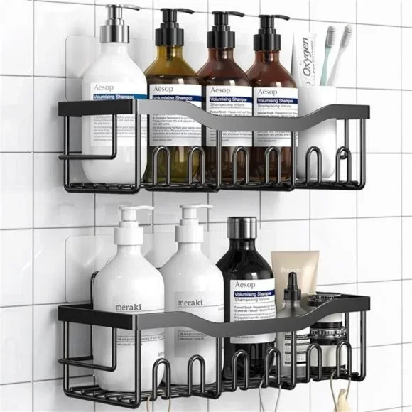 Shower Caddy 2 Pack,Adhesive Shower Organizer for Bathroom Storage