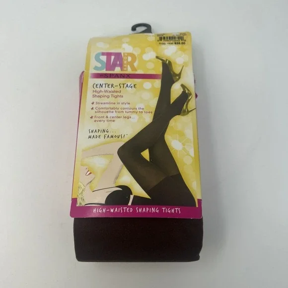 NWT Star Power Spanks High Waisted Shaping Tights Java Size C Brand