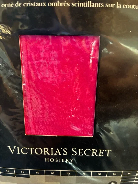 NWT Vintage Victoria’s Secret Very Sexy Pink Crystal Heart Thigh Highs M