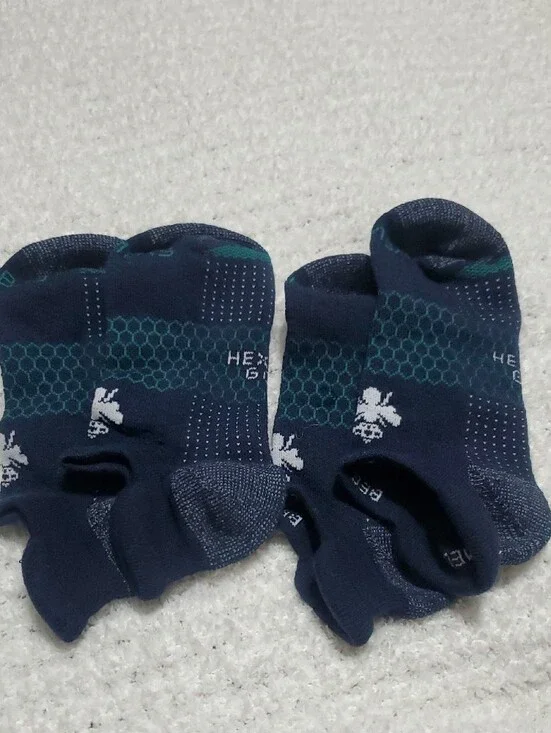 Bombas Navy and Teal No-Show HEX TEC GOLF Performance Socks
