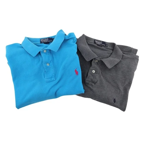 Polo Ralph Lauren 2‎ Pack Pique Polo Shirts Blue Gray Mens XL