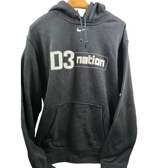 Nike D3 Nation Hoodie‎ Mens XL Black Graphic Pullover Sweatshirt Swoosh Logo