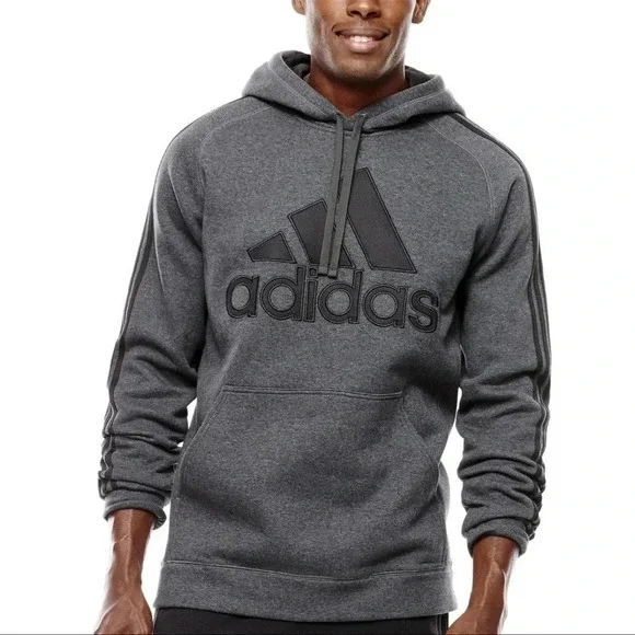 ADIDAS‎ grey and black hoodie Size: medium