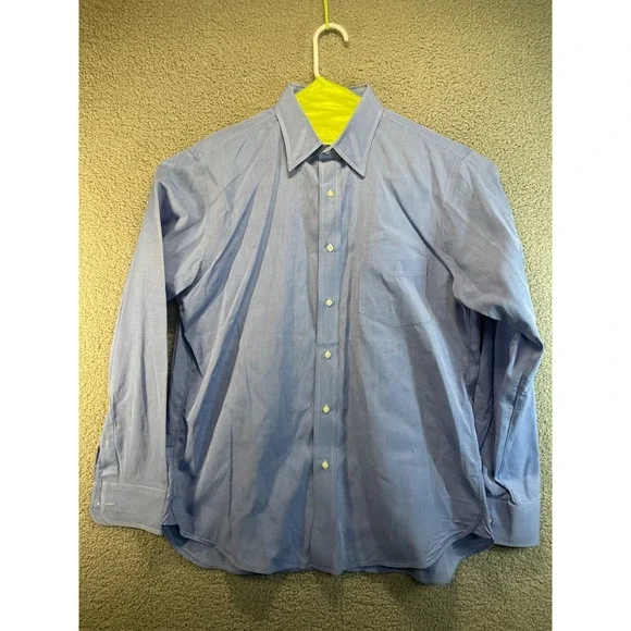 J Crew Dress Shirt Men's Large Blue 16/16.5‎  Button Up Casual Business