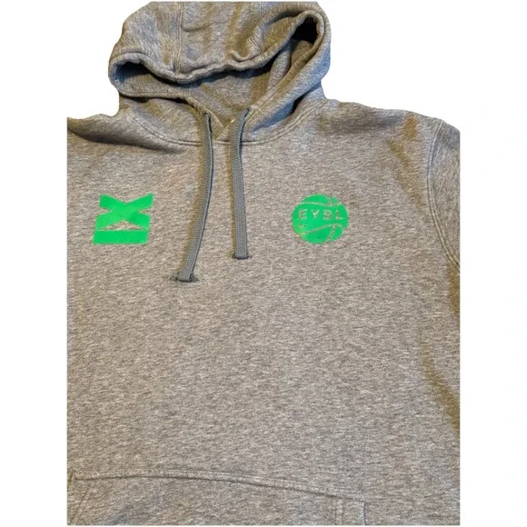 Nike EYBL Hoodie Men's XL‎ Basketball Green Swoosh League Pullover XI Back Print