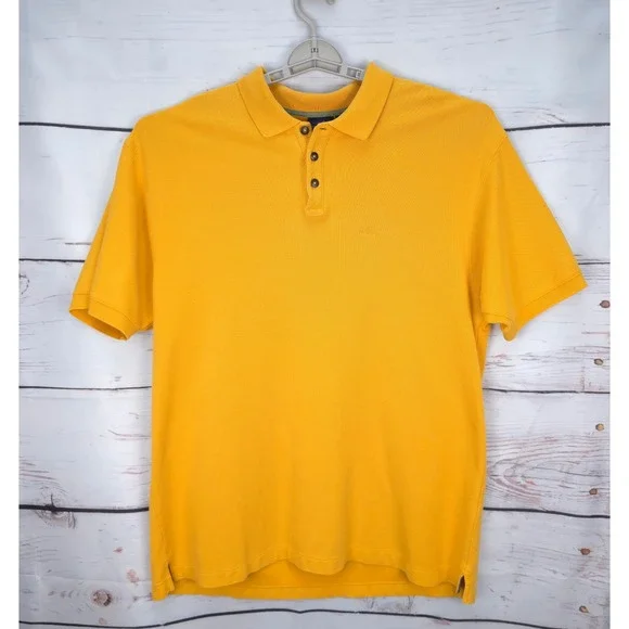 Patagonia Organic Cotton‎ Men XL Yellow Short Sleeve Polo Shirt Preppy Casual