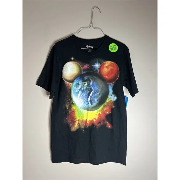 Disney Mens T-Shirt Planet‎ Mickey Mouse Black Small NWT Tee Top