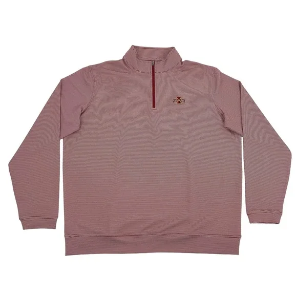 Peter‎ Millar Perth Iowa State Cyclones Pullover Men's XL Red White Stripes NEW