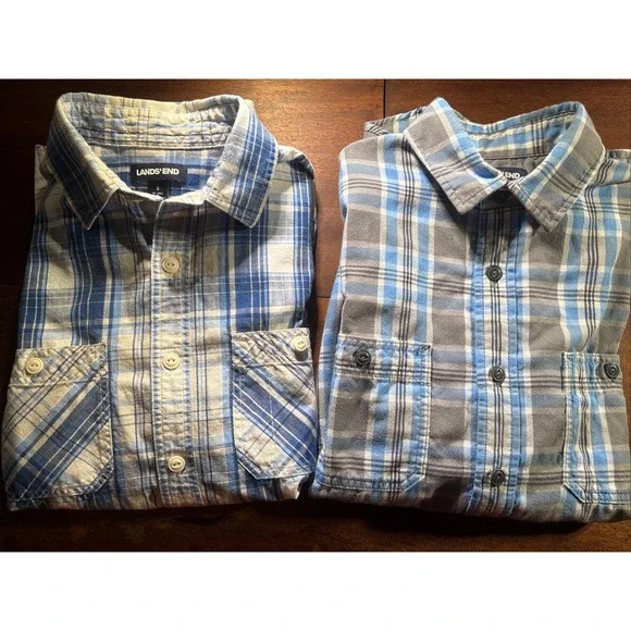 Lands' End Men's Size Small Plaid Button-Down Shirts Traditional Fit. Outdoor.‎