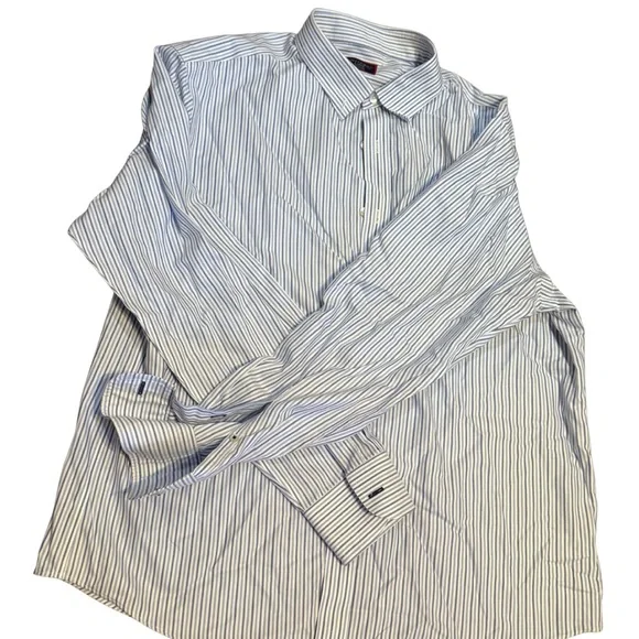 Untuckit Blue Stripe Wrinkle-Free Cotton Shirt‎ | Men’s XL Button Down