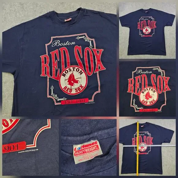 Vintage Boston Red Sox‎ T Shirt Mens 2XL Blue MLB Baseball Hanes 1992 90s