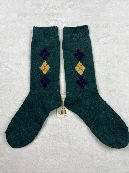 Deadstock Japanese Wool Argyle Socks — Kutsushitaya Tabio NWT Made in Japan