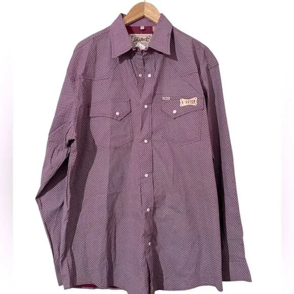 Rafter C Western Pearl Snap Shirt Mens NWT