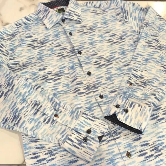 David Jones Boutique Designer Button Front Mens M