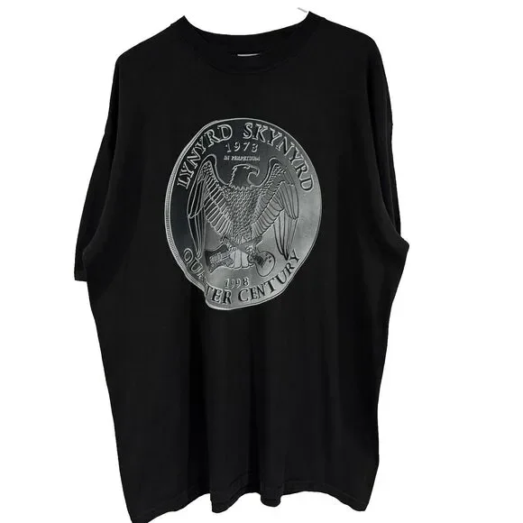 Lynyrd Skynyrd Quarter Century Double Sided Rock Band Shirt Size XL Vintage 1998