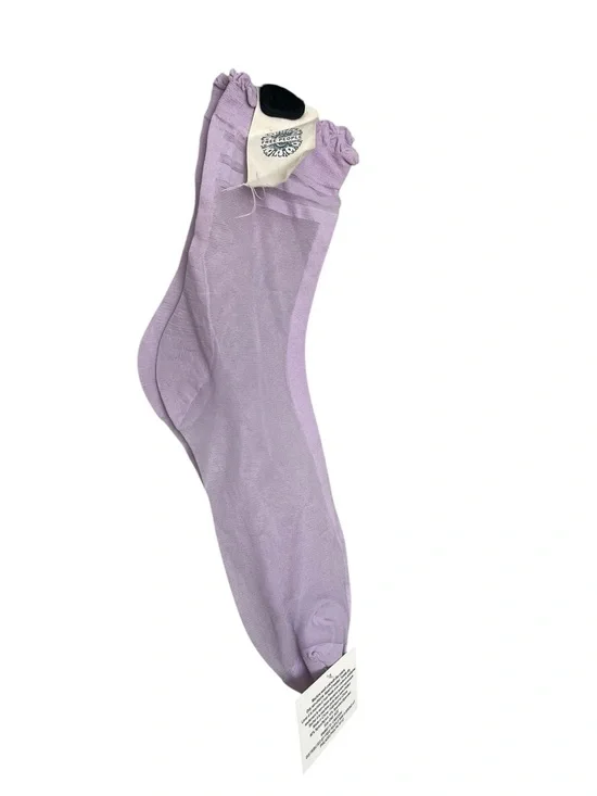 Free People Lilac Ruffle Sheer Ankle Sock