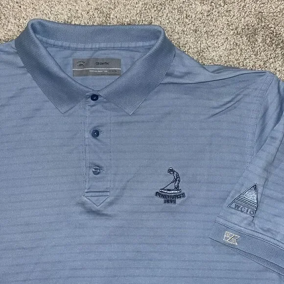 cutter & Buck Carolina blue Pinehurst Putter Boy Golf Polo  shirt L men’s worn