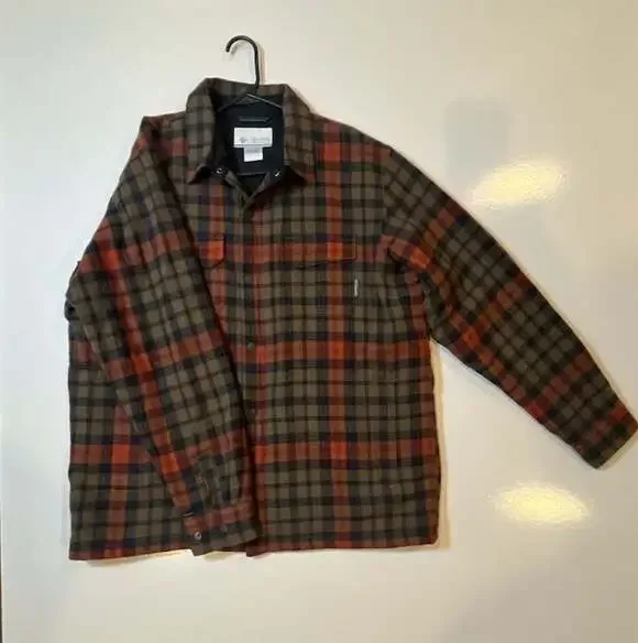 Columbia Sportswear Interchange Plaid Quilted Lined Flannel Shirt Jacket