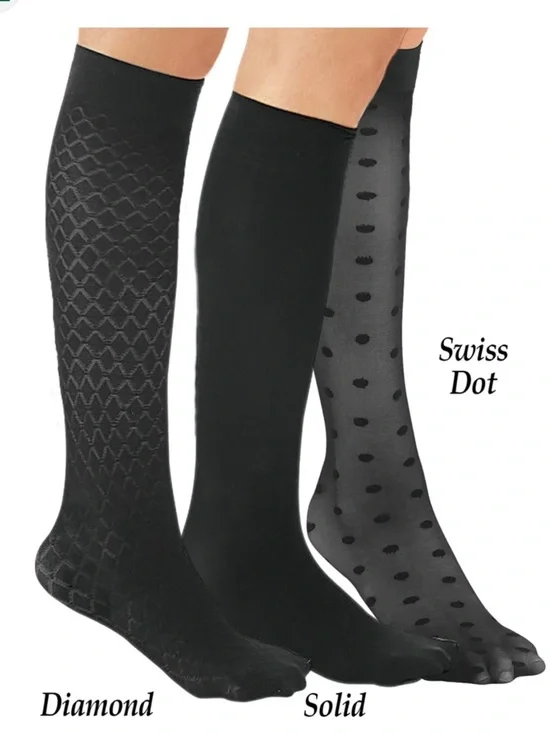 CIDER Stylish Compression 3 Pack Knee Highs Socks