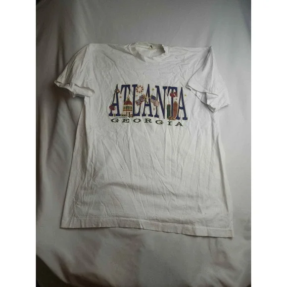 Vintage Screen Stars Atlanta Georgia T Shirt White XL 90s Single Stitch Souvenir