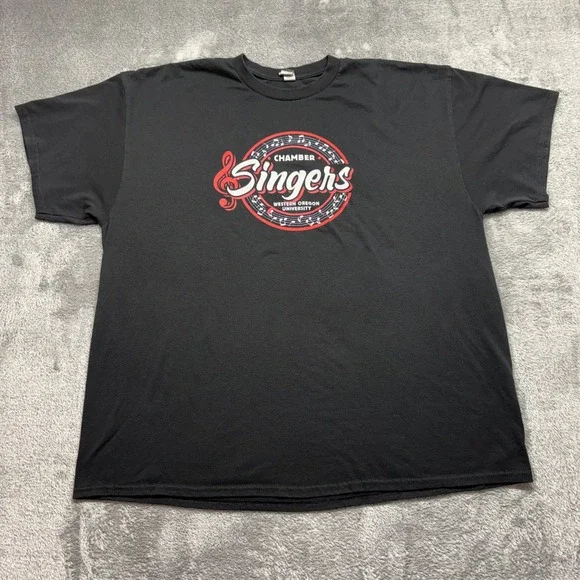 Gildan T-Shirt Mens 2XL Black Western Oregon University Chamber Singers‎