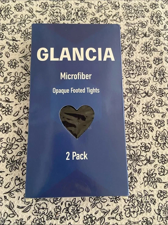 Microfiber Opaque Footed Tights - Black (2 Pack)