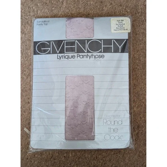 Vintage‎ Givenchy Lyrique Pantyhose Rose Quartz Size B Sandalfoot 1984 NOS