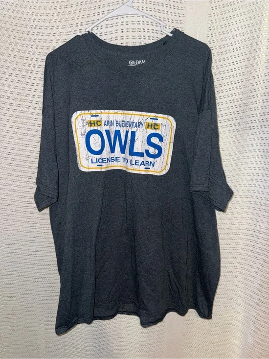 Gildan Dark Gray OWLS License To Learn Graphic Tee