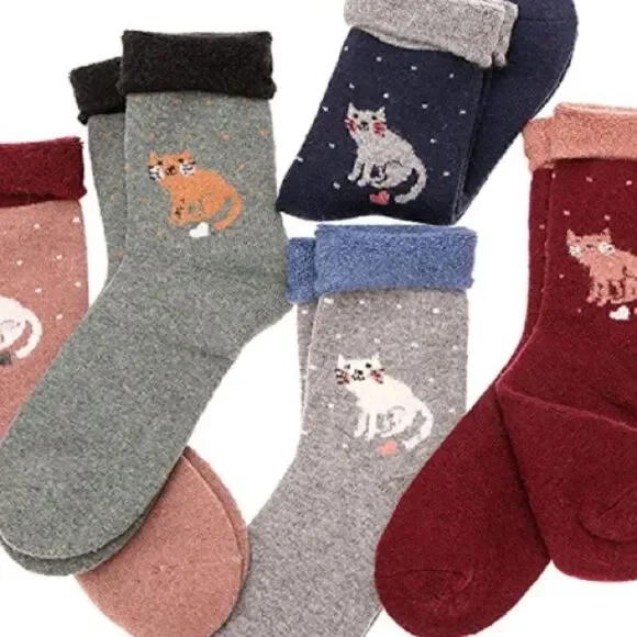 Cuffed cat socks