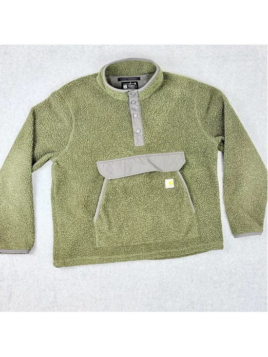 Carhartt Men’s Relaxed Fit Fleece Pullover Sweater Model 0J4991 Green Large