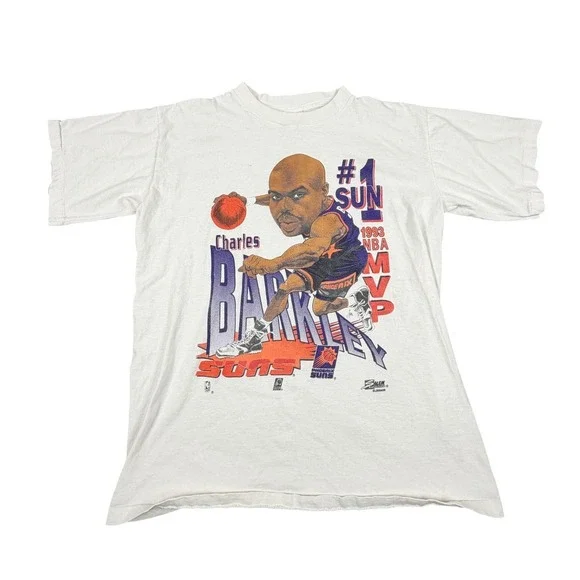 Salem Sportswear T-Shirt Mens White Charles Barkley 1993 NBA MVP Big Head Large