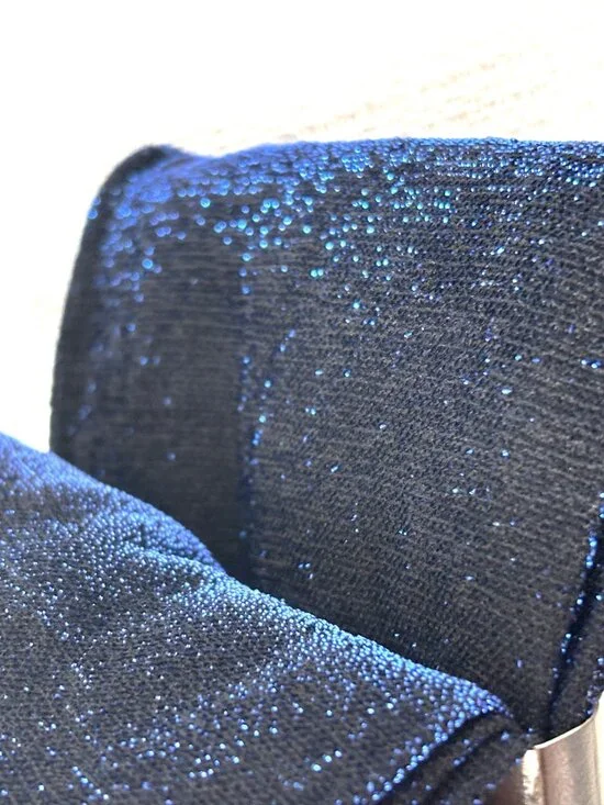 Leg Avenue #7120 Dark Royal  Blue Sparkle Shimmer Lurex Fashion Tights NWT NOS
