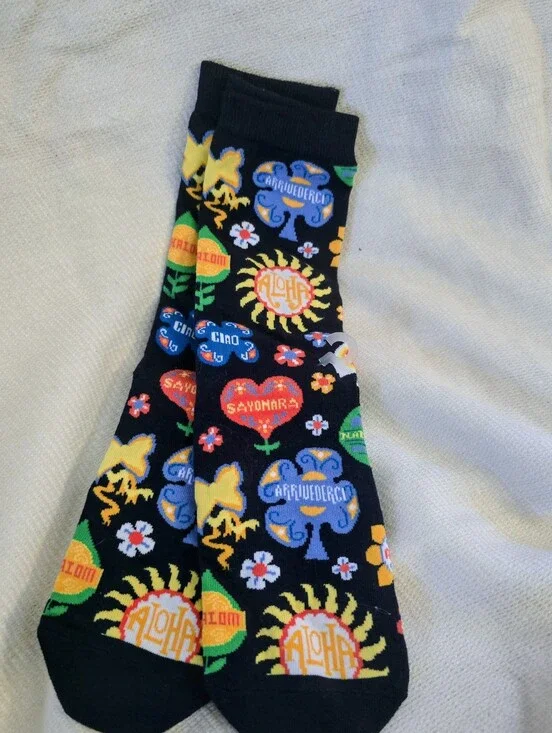 NW/T Disney Parks Its A Small World Socks Ladies 5-10 or Men 5-9 Disneyland