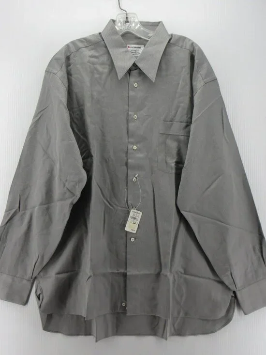 Lorenzini Shirt 17.5 L Neiman Marcus Micro Herringbone Italy VGT NEW