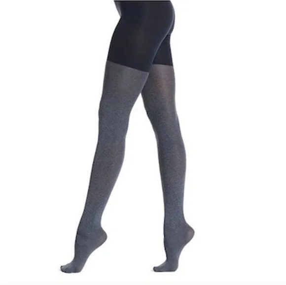 Spanx Star Power Center-Stage Shaping Tights Heathered Navy Sizes A & E New 2215