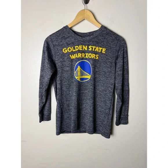 NBA Golden State Warriors Long Sleeve Shirt Youth L Gray Graphic