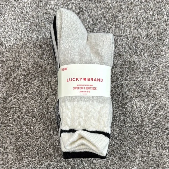Lucky Brand Sock 6 Pair Pack ~ Women's Shoe Size 5-10