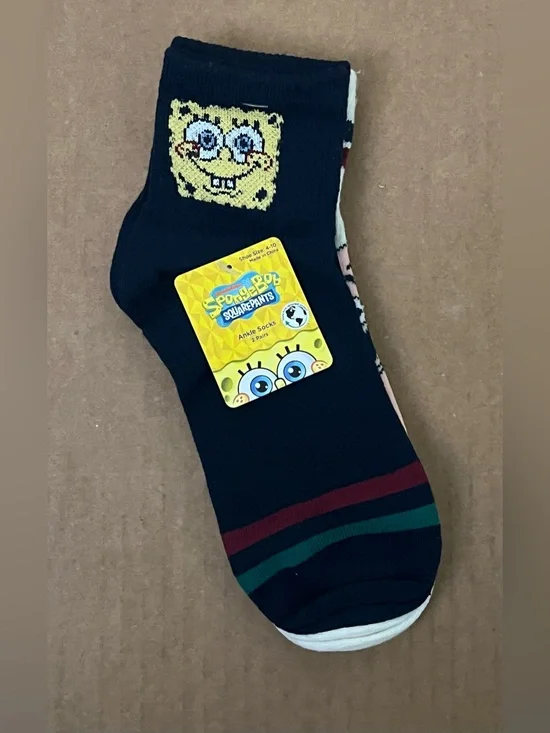 SpongeBob SquarePants Ankle Socks 2-Pair Pack SpongeBob & Patrick Multicolor