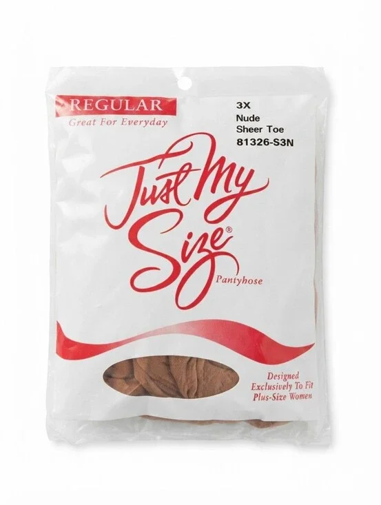 Vintage 1997 Just My Size Pantyhose 3X Nude Sheer Toe New Old Stock