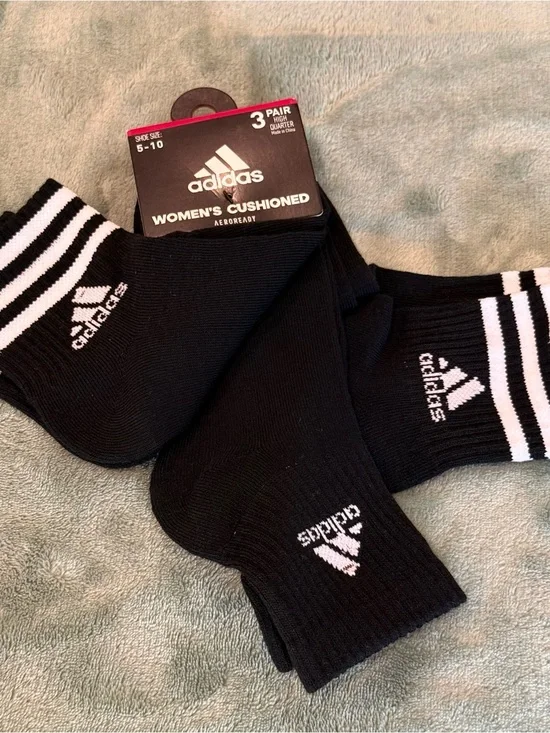 adidas Black & White Women's Cushioned Ankle Socks - 3 Pack