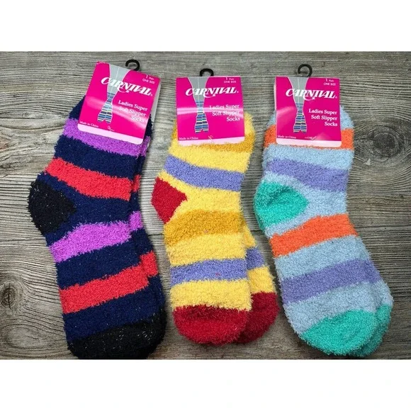 Ladies Super‎ Soft Slipper Fuzzy Socks Fun Prints Warm one size Brand New