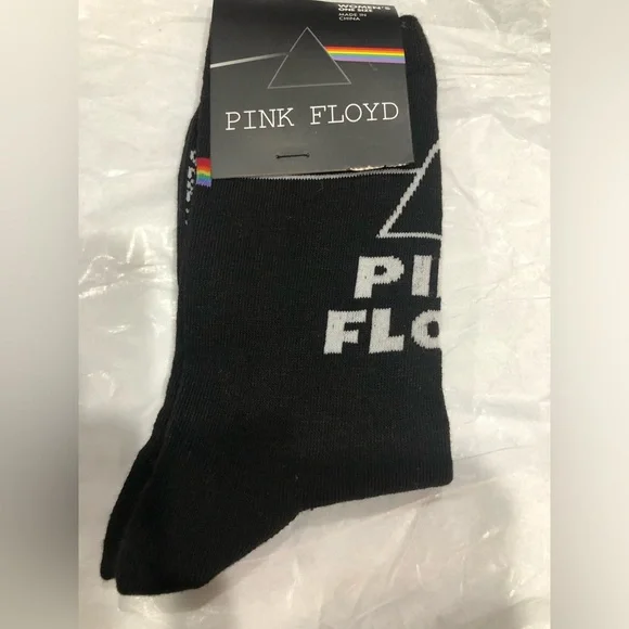 Pink Floyd‎ black dark side of the moon graphic print socks one size new