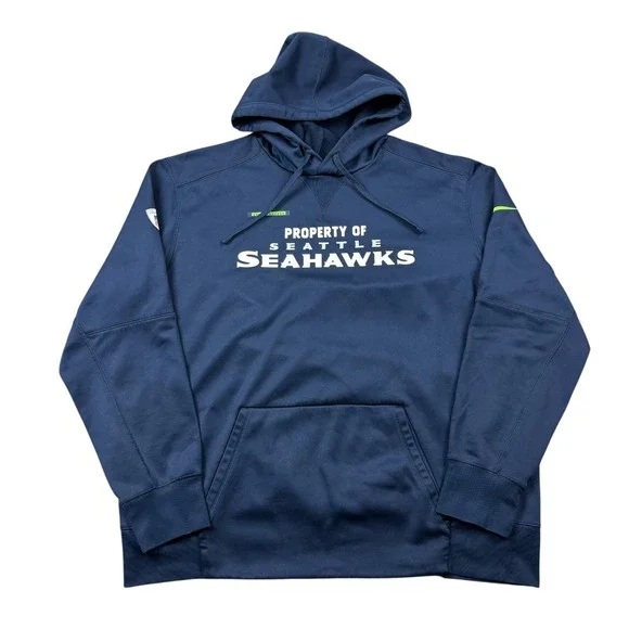 Nike Seattle‎ Seahawks Hoodie Men XXL Blue NFL Football Sportswear Pullover