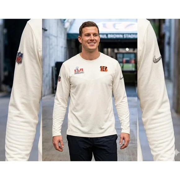 Nike Cincinnati Bengals Super Bowl LVI Dri-FIT Long Sleeve Shirt Mens XL‎