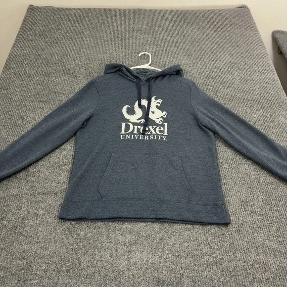 Drexel Dragons Redshirt Hoodie Audience L Blue Cotton Blend Pullover Collegiate