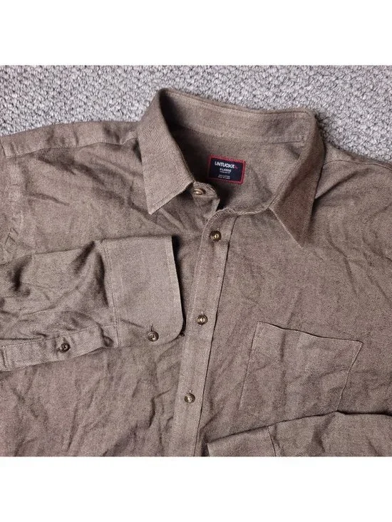UNTUCKit Sherwood Shirt Mens XL Brown Button Long Sleeve Cotton