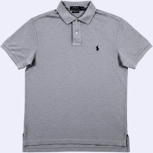 Polo Ralph Lauren  Custom Fit Polo Shirt Mens M Gray Short Sleeve Preppy Golf