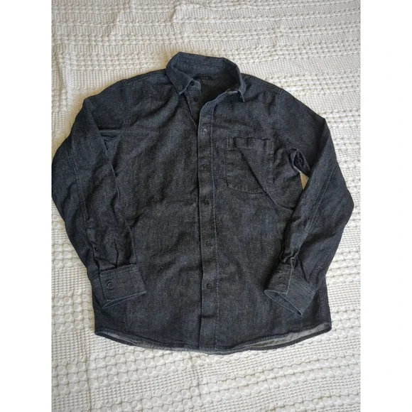 COS Denim Button Down Shirt Dark‎ Wash Sz Small Long Sleeve