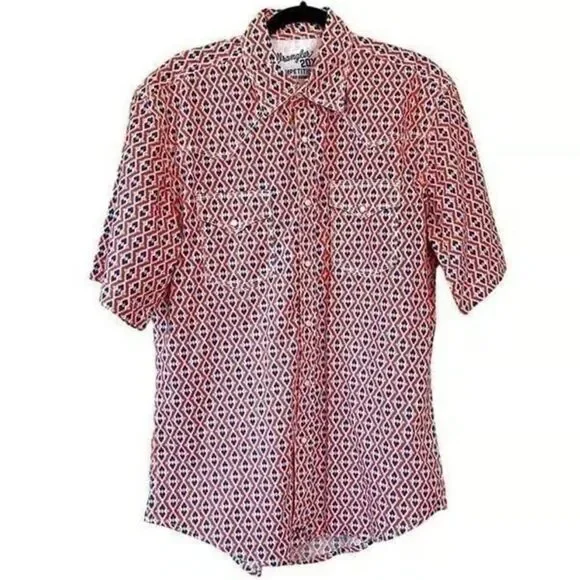 NEW! Wrangler Men's 20X Competition Short Sleeve Western Snap Shirt Size Medium