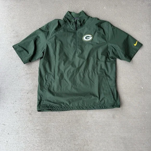 Nike‎ 2011 Green Bay Packers Short Sleeve 1/4-Zip Men's 538073-323 size L